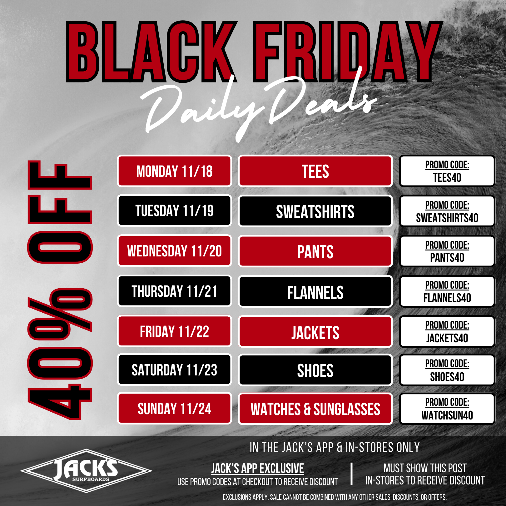 BLACK FRIDAY DAILY DEALS