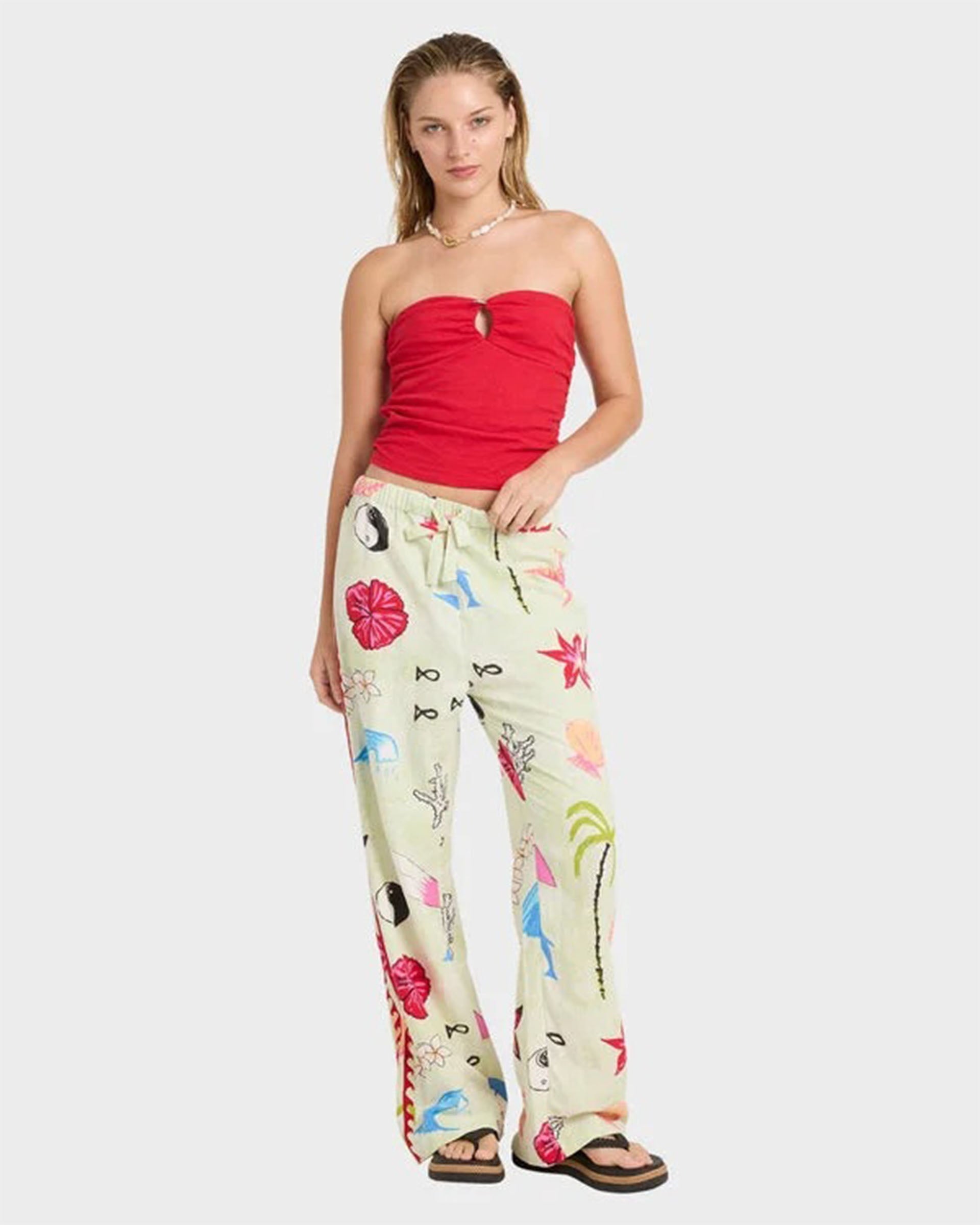 Lottie Hall Woven Elastic Pant - Sunny Lime – Jack's Surfboards