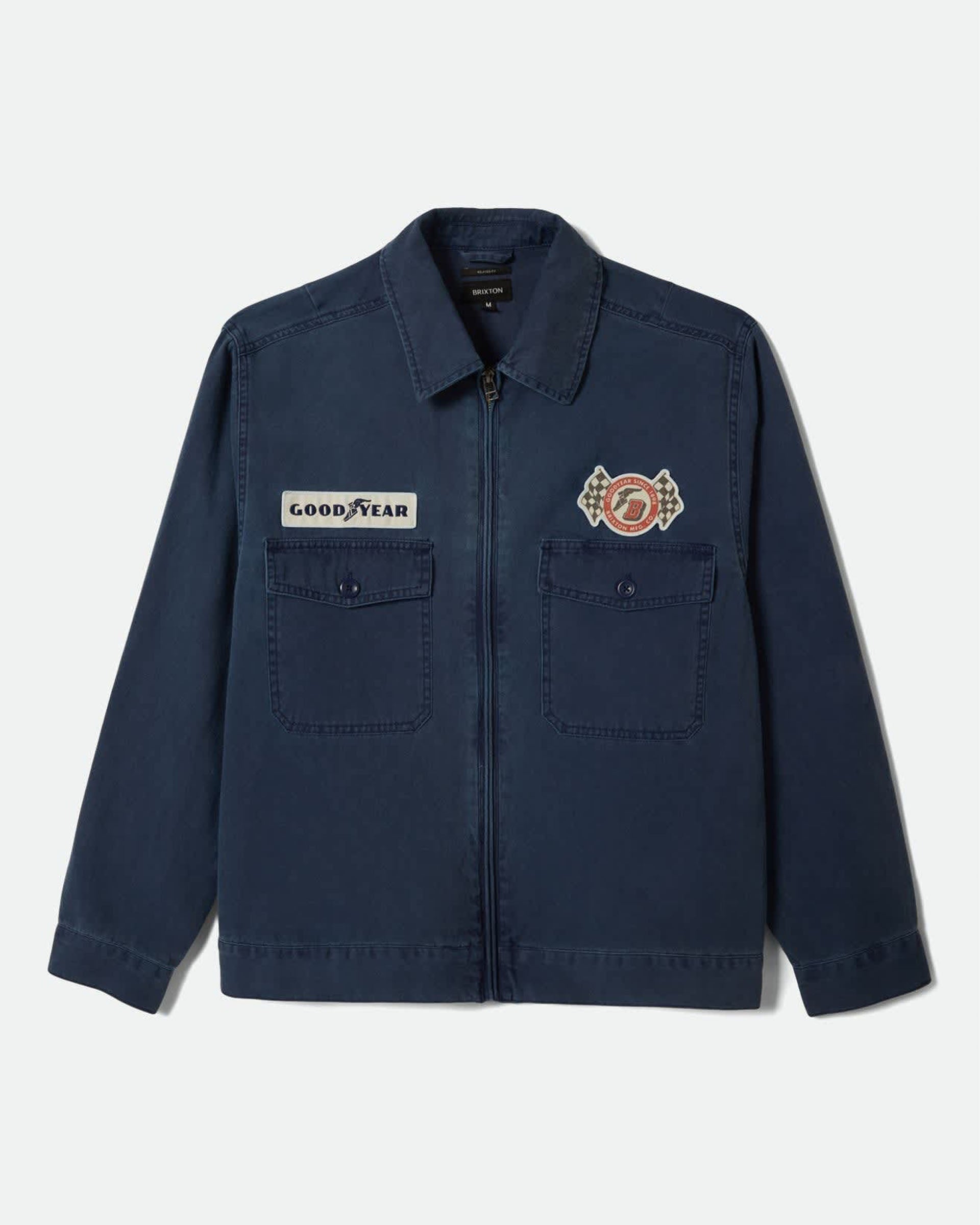 シアーズ ワークジャケット GOODYEAR ネイビー ビンテージ Goodyear Trademark Lightweight Coaches Jacket - Washed Navy