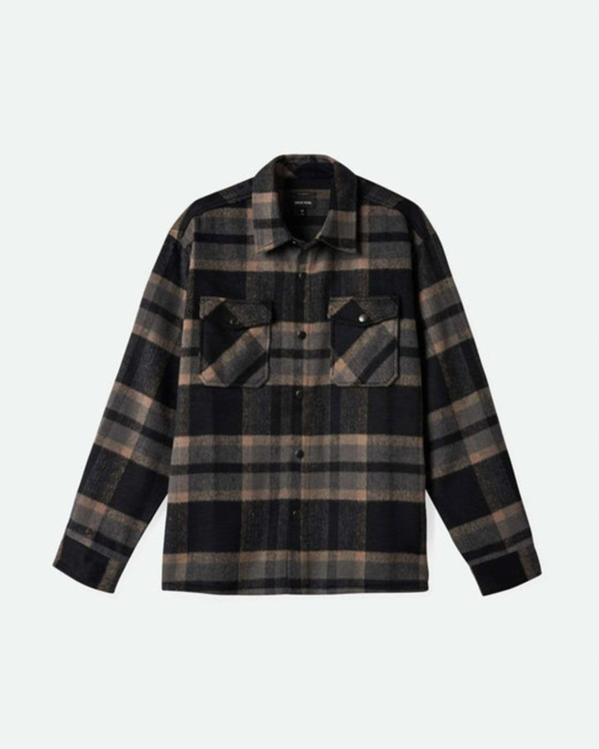 Selden Soft Brushed Flannel Overshirt Black/Charcoal – Jack's