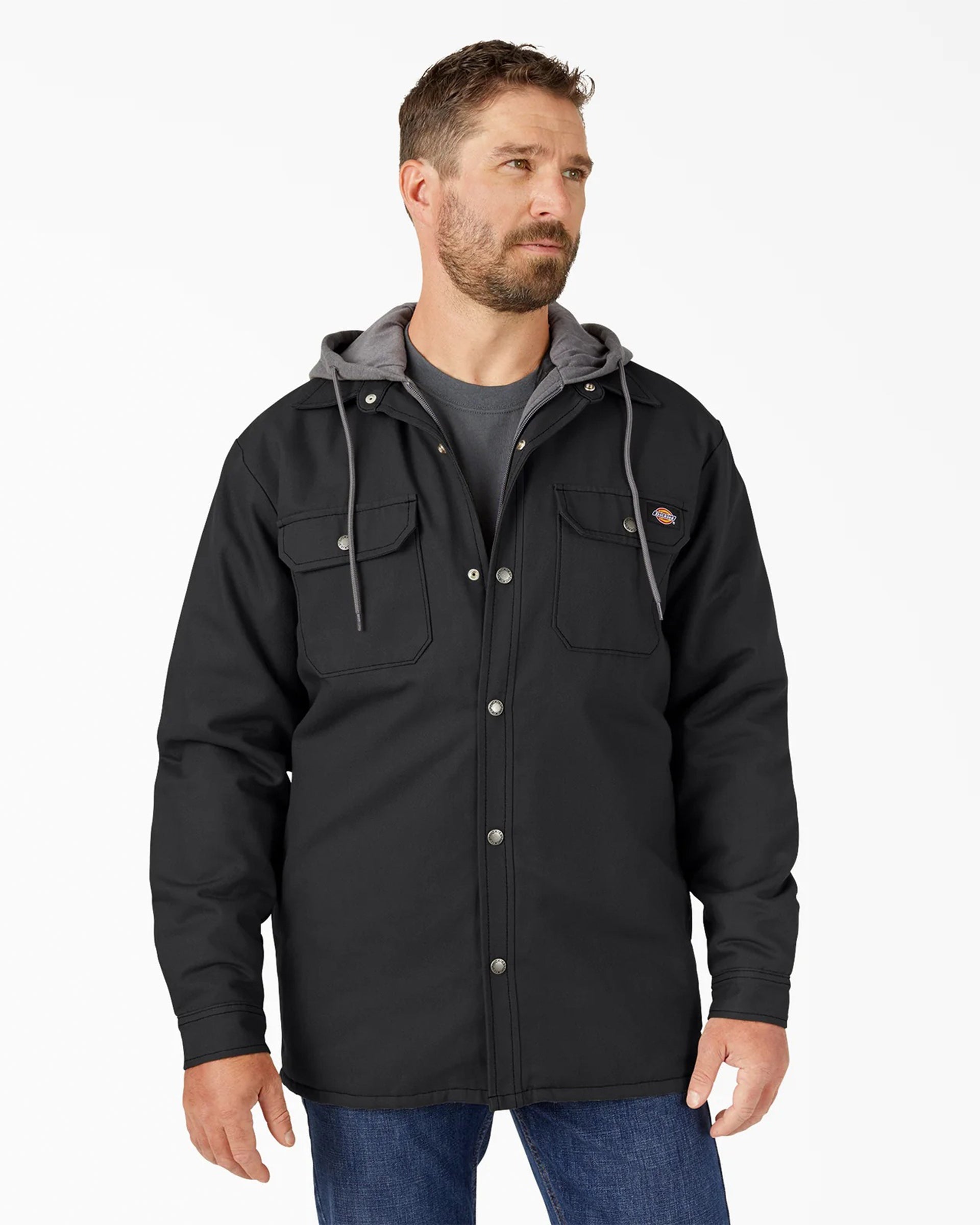 Water Repellent Duck Hooded Shirt Jacket - Black – Jack's Surfboards