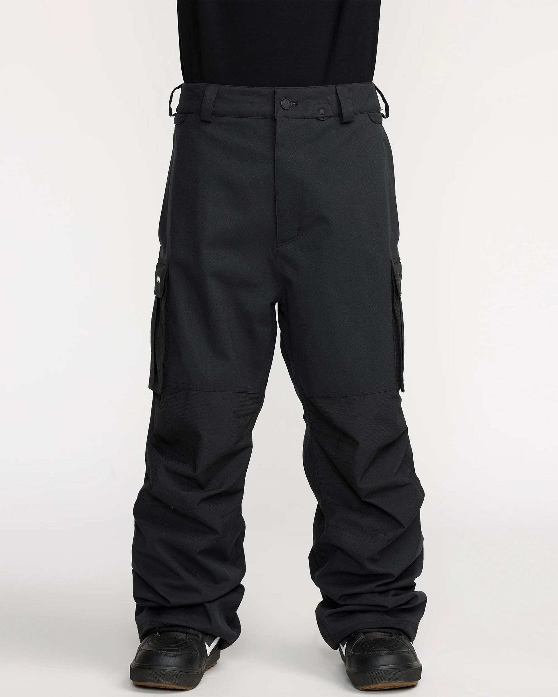 スノーボード PANTS BLACK LEATHER Men's Cosone Team Edition All-Weather Performance Baggy Snow Pants