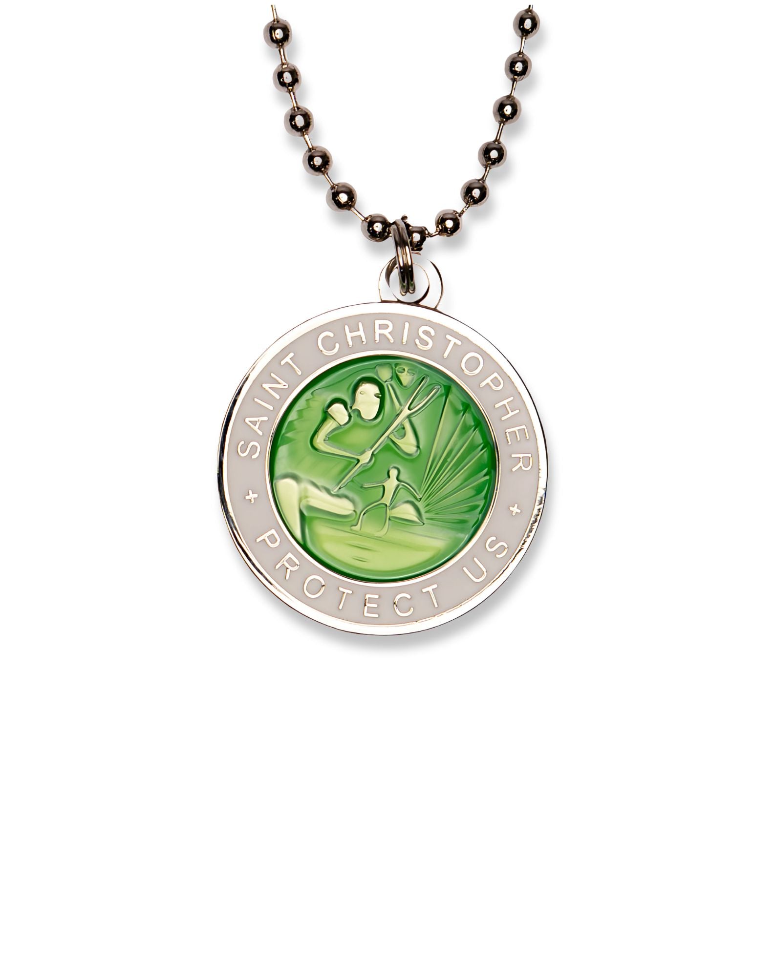 St. Christopher Necklace - Green/ White – Jack's Surfboards