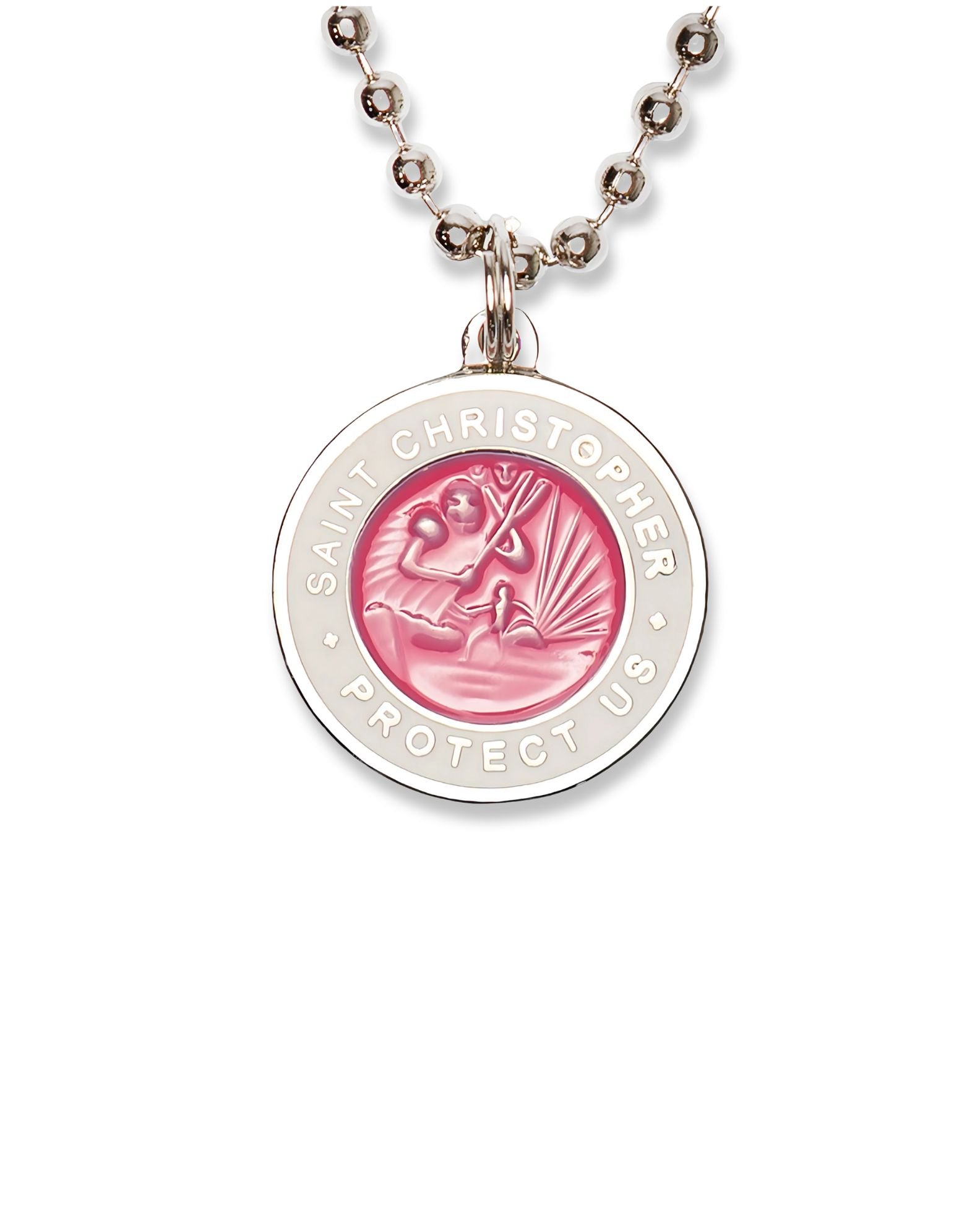 St. Christopher Necklace - Hot Pink/ White – Jack's Surfboards