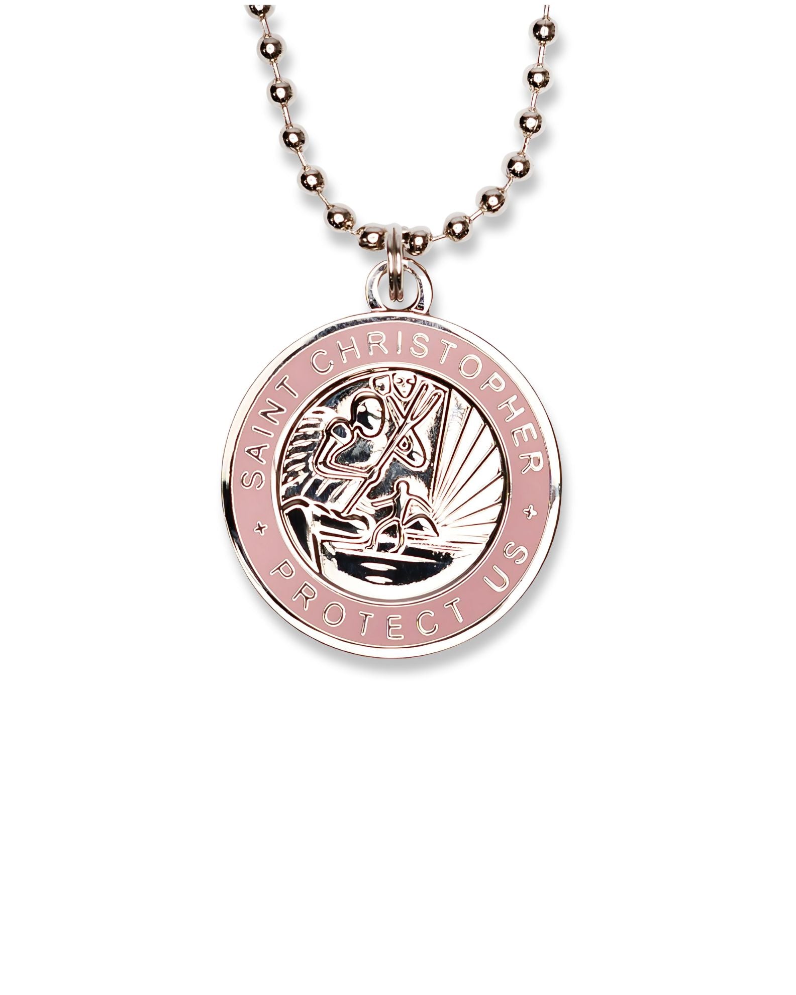 St. Christopher Necklace - Silver/ Pink – Jack's Surfboards