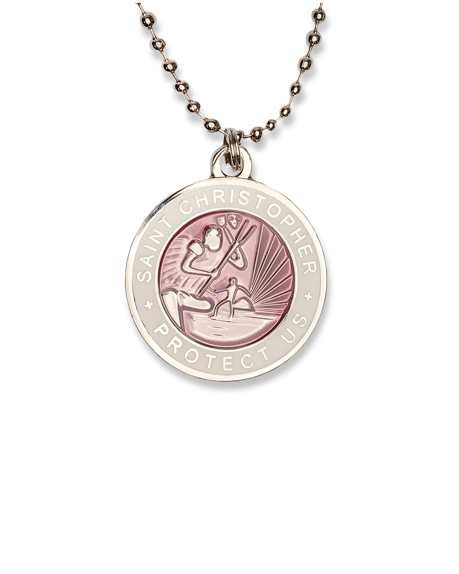 Jack's St. Christopher Necklace -Light Pink/ White – Jack's Surfboards