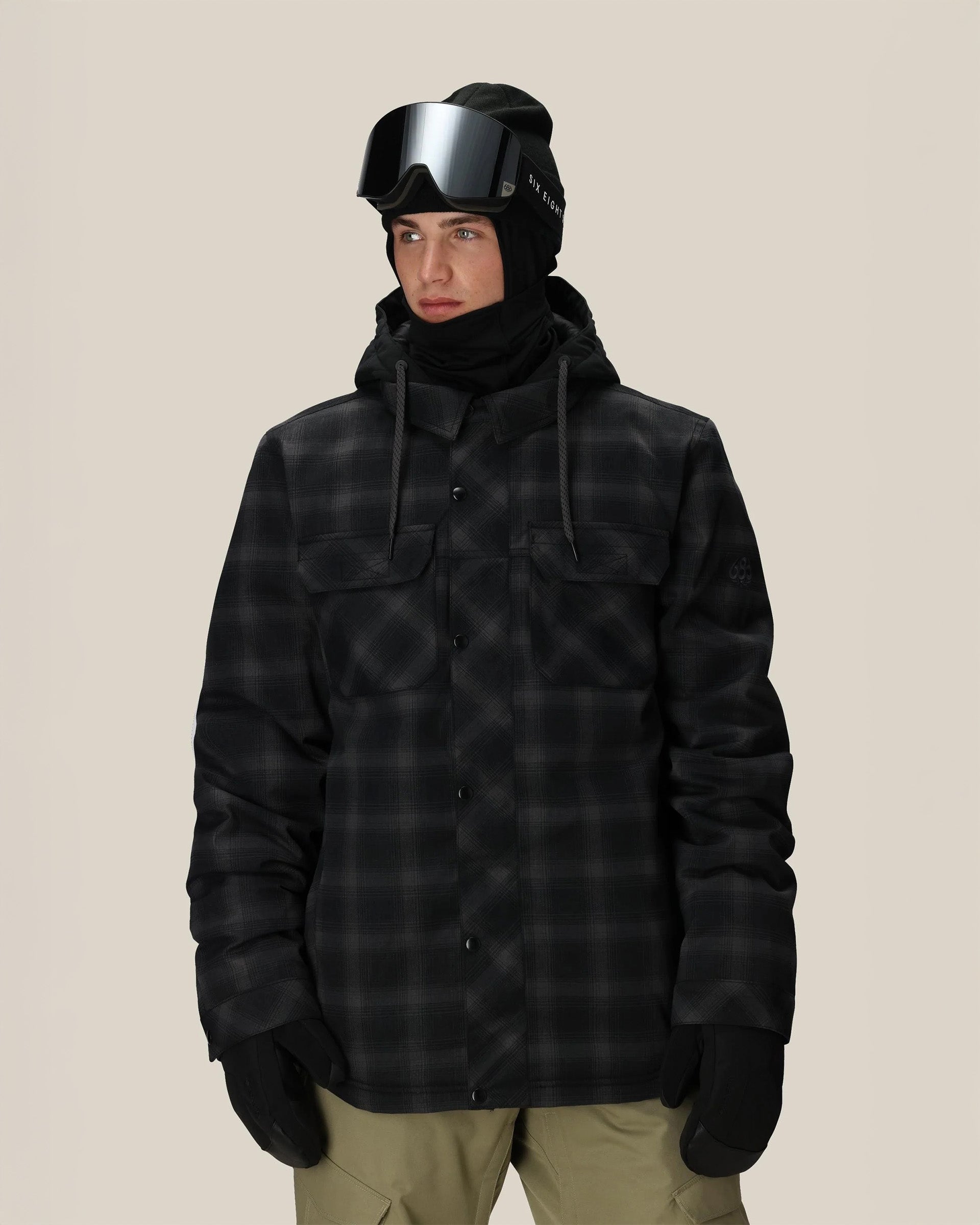 Woodland Insulated Snow Jacket - Black Plaid – Jack's Surfboards