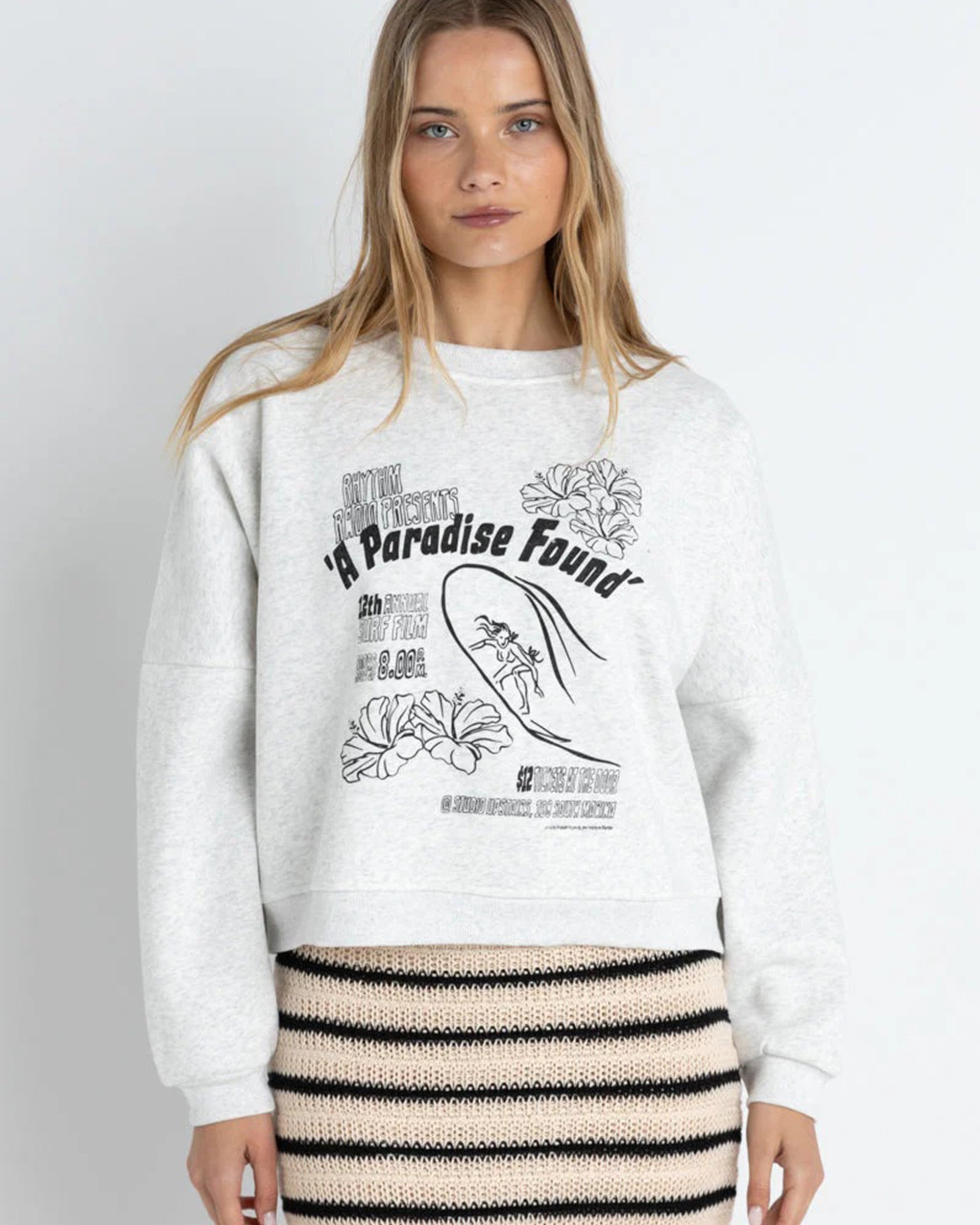 Paradise Found Crewneck Fleece - Grey Marle – Jack's Surfboards