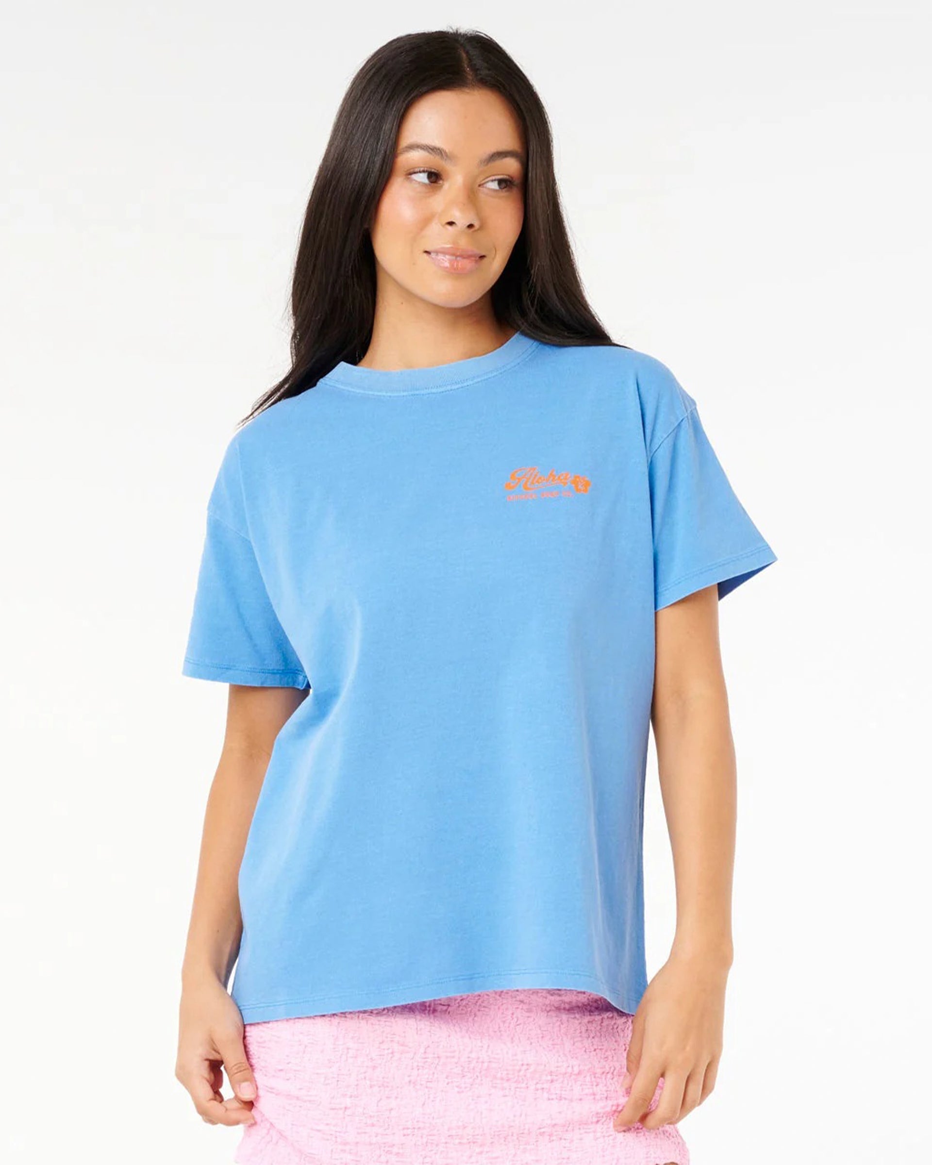 Aloha Relaxed Tee - Azure Blue – Jack's Surfboards