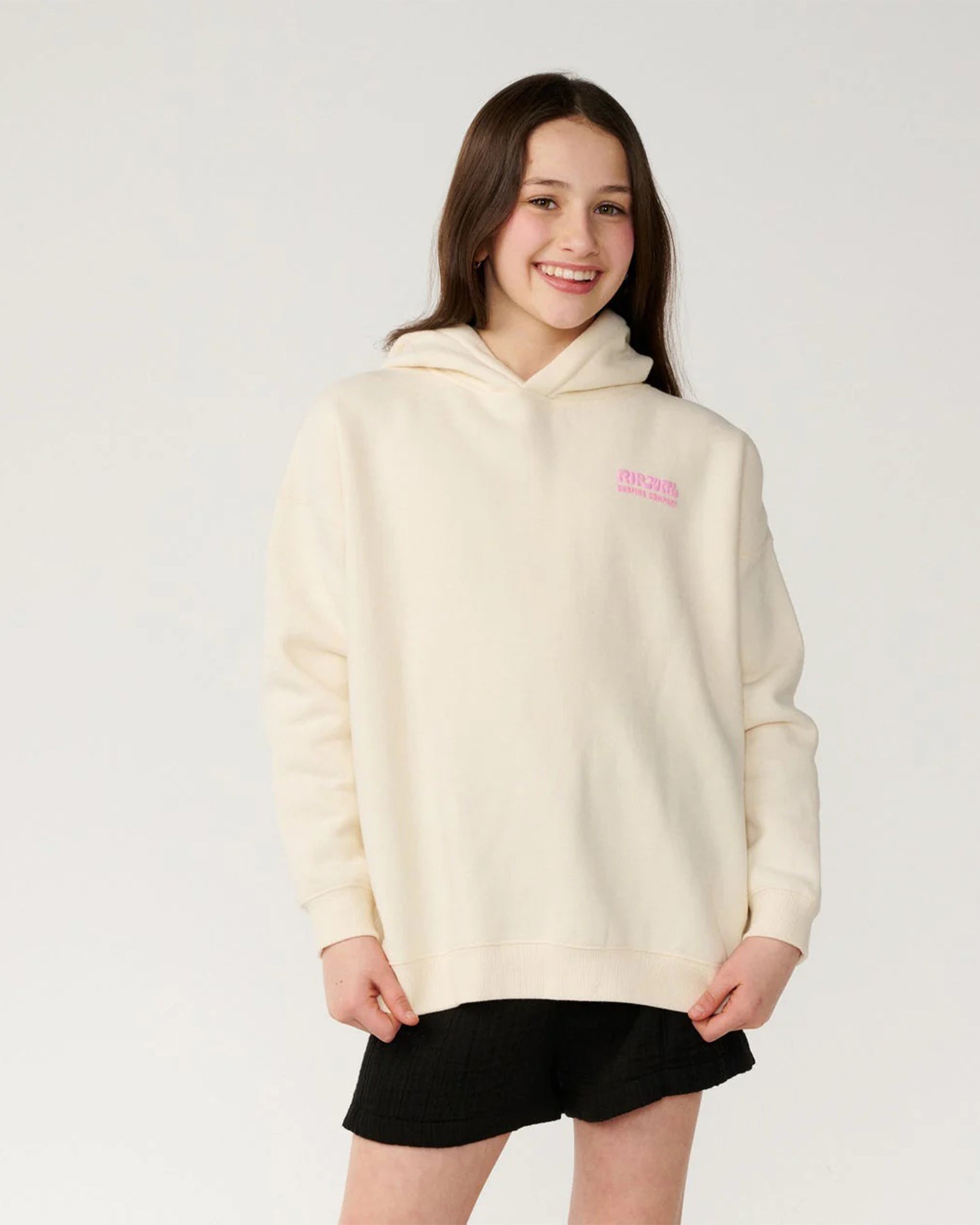 Girl's (8-16) Surf Puff Hood - Bone/Pink – Jack's Surfboards