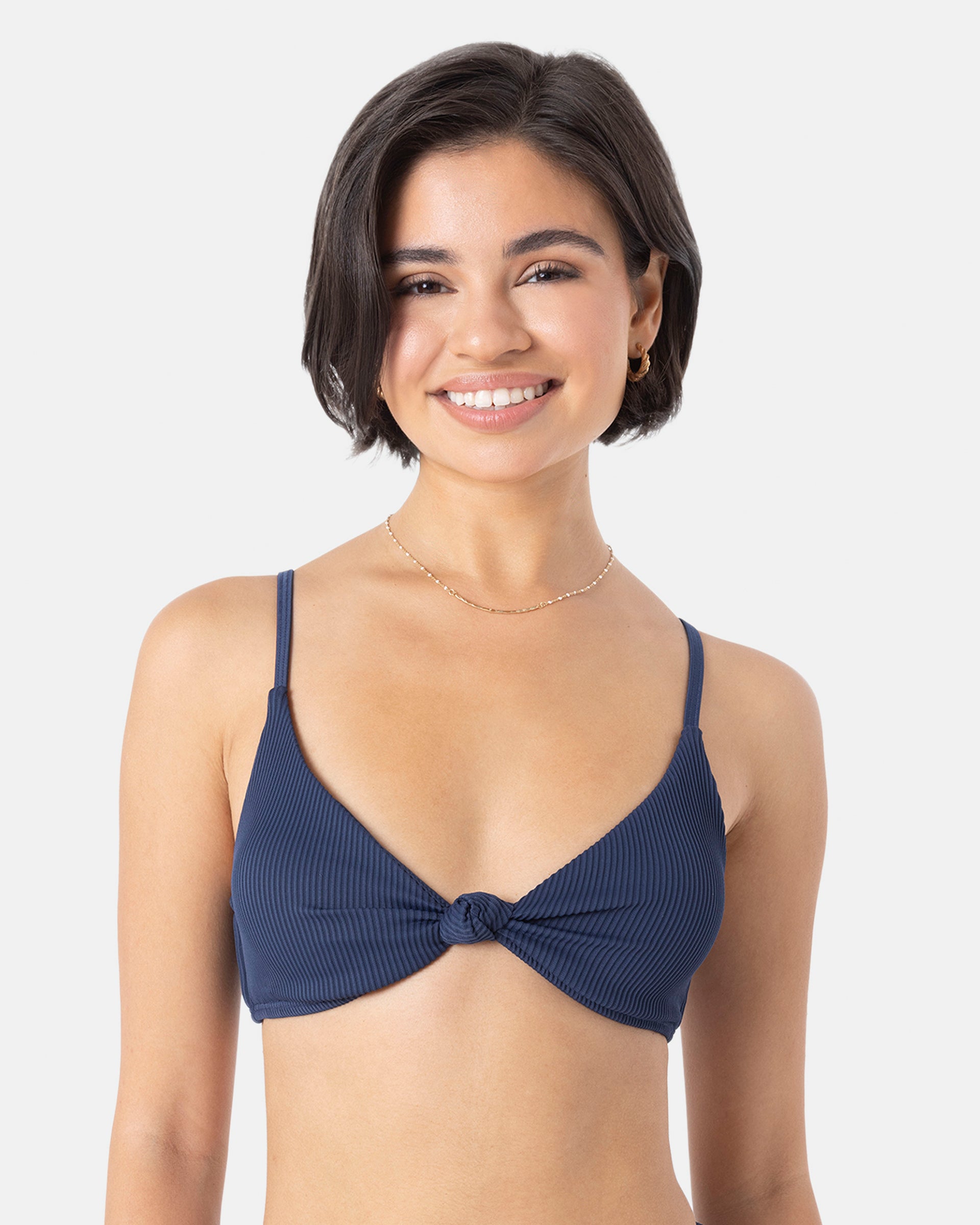 トップス rajabrookeBERGUNA PISTE Rib Roxy Love Knot Bralette Bikini Top - Mood Indigo – Jack's