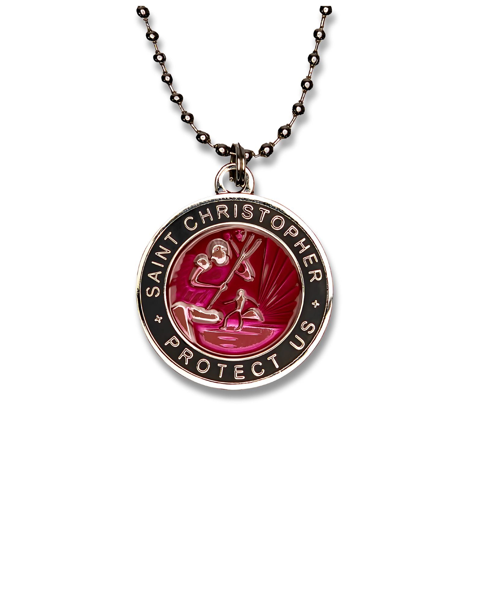 St. Christopher Necklace - Red/ Black – Jack's Surfboards
