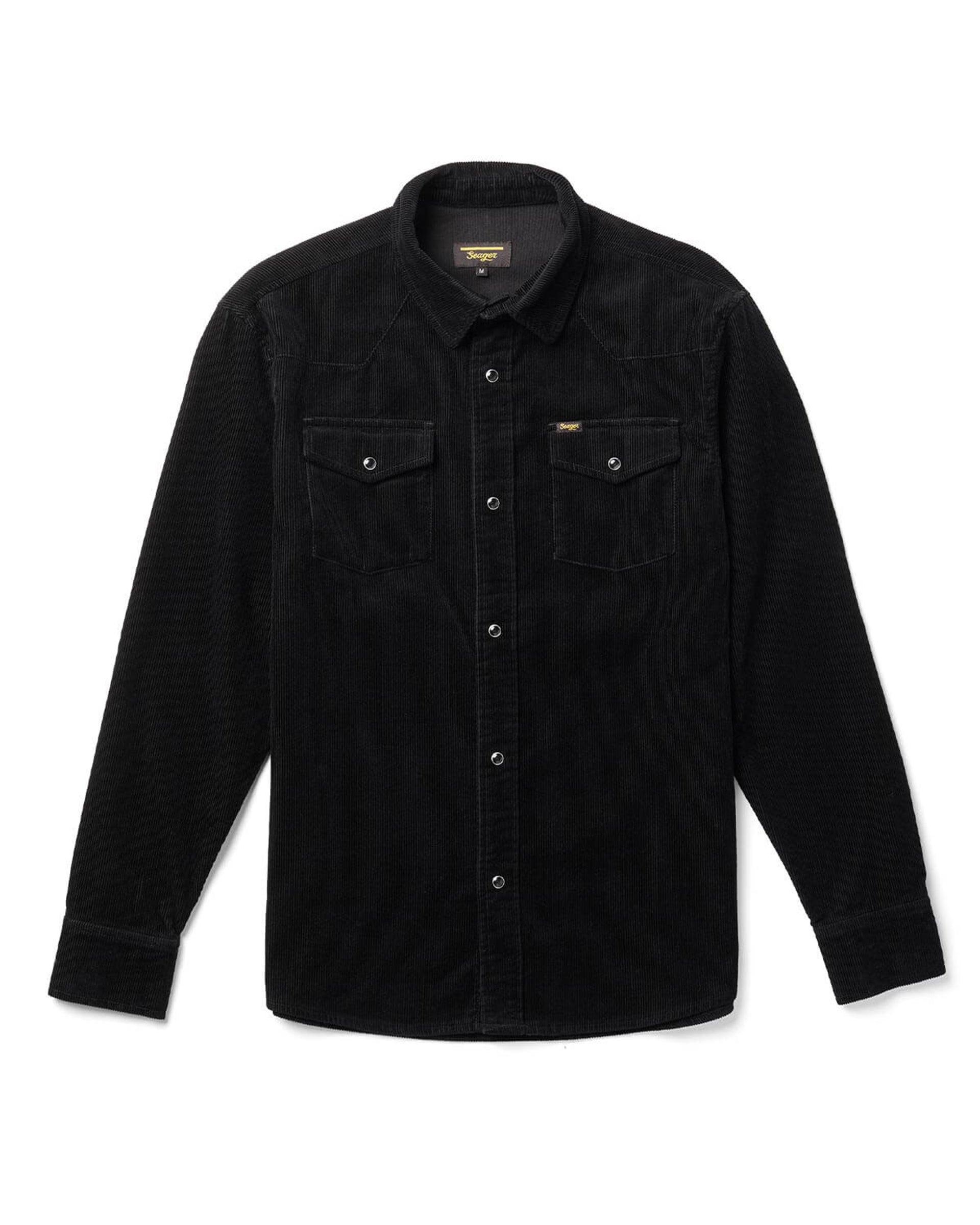 Reagan Pearl Snap Corduroy Shirt - Black – Jack's Surfboards