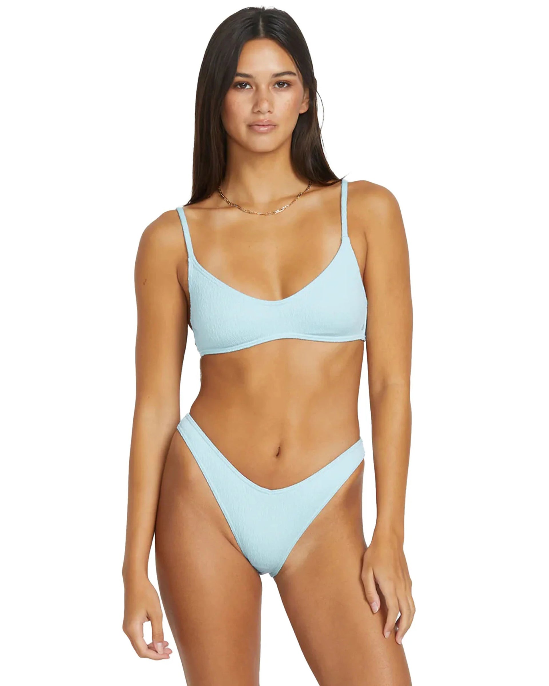Pucker Up Scoop Crop Bikini Top - Cloud Blue – Jack's Surfboards