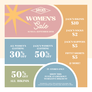 Women's Sale - September 29th