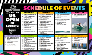 US OPEN Schedule of Events