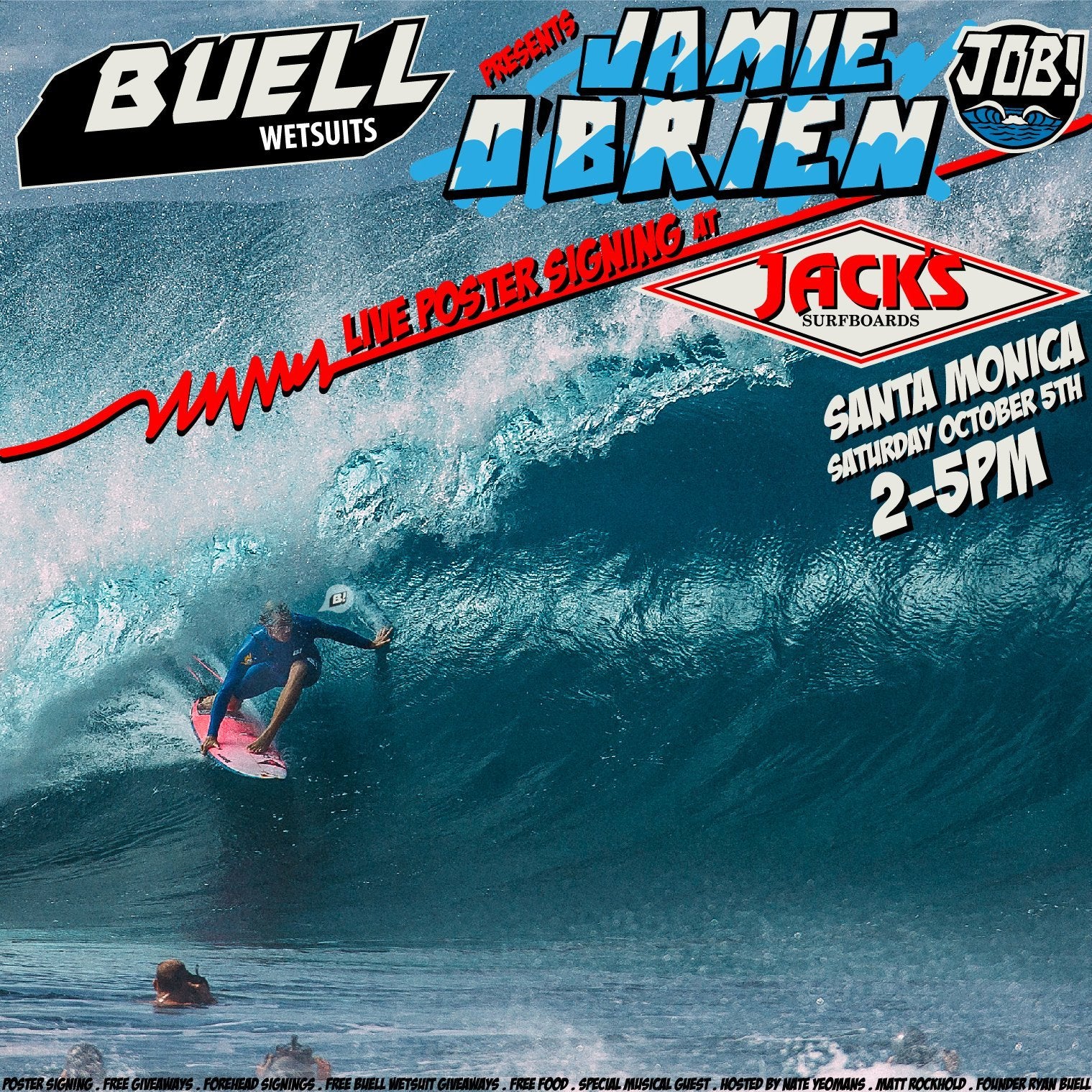 Jamie O'Brien Signing with Buell Wetsuits | Jack's Surfboards