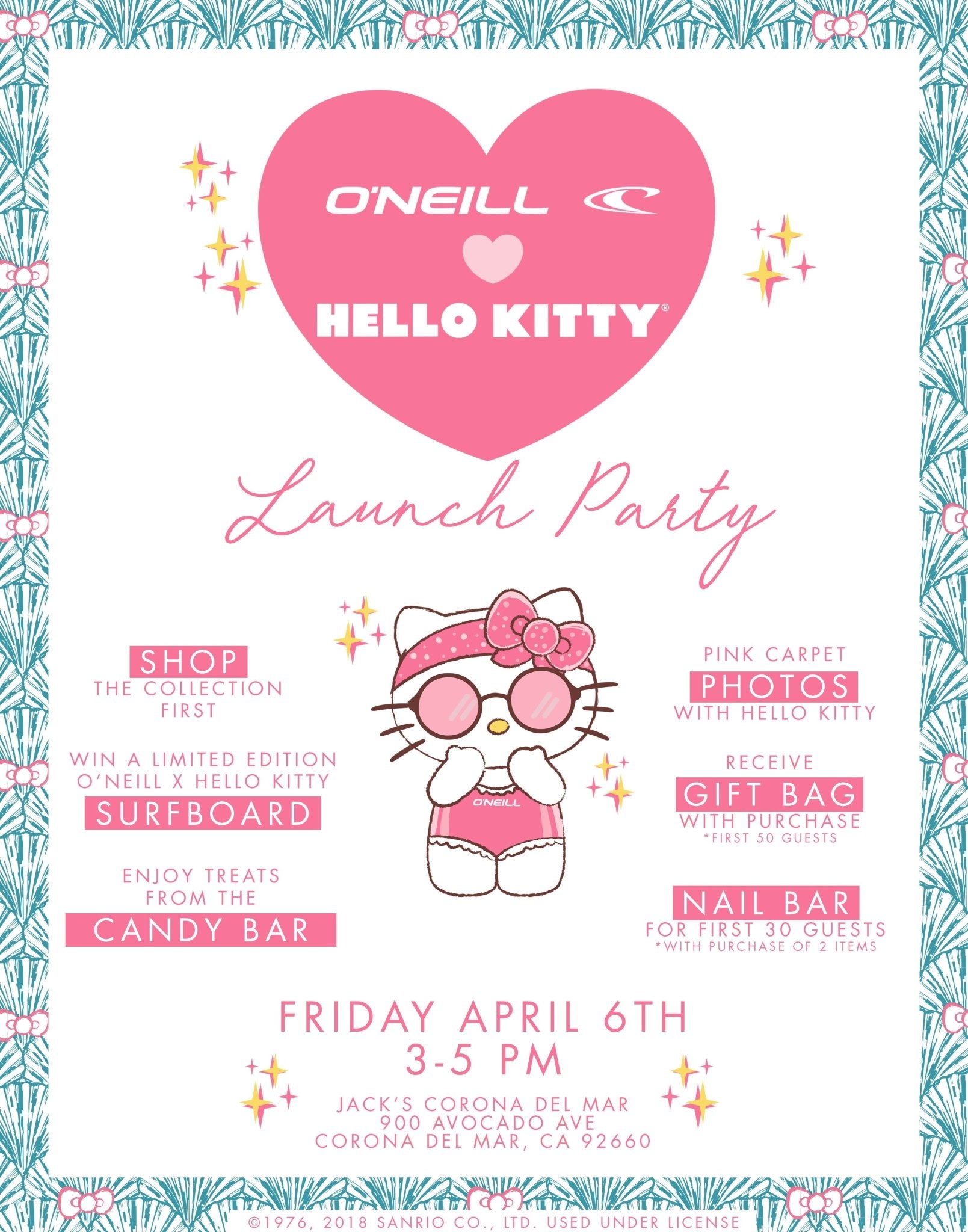 O'NEILL x HELLO KITTY LAUNCH EVENT APRIL 6, 2018 | Jack's Surfboards