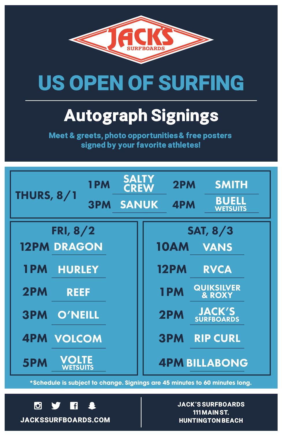 US OPEN OF SURFING - Autograph Signings 2019 | Jack's Surfboards