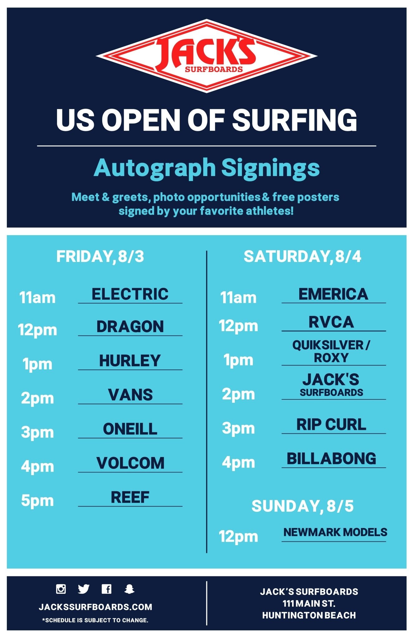 US Open of Surfing Signings | Jack's Surfboards