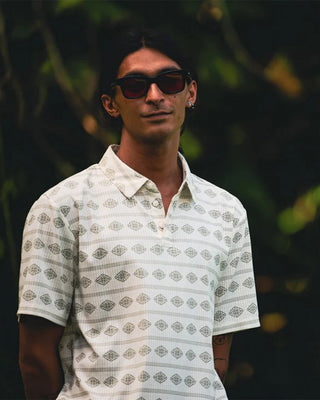 Roark Bless Up Breathable Stretch Polo - Unbleached