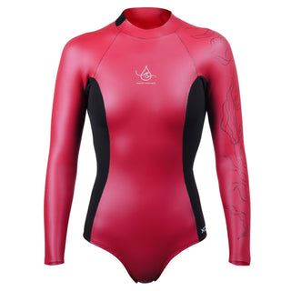 Women's Ocean Rasmey Water Inspired Long Sleeve Back Zip Glideskin Front Interior Springsuit 2mm