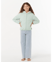 Anoeta Quilted Girls Jacket - Light Moss