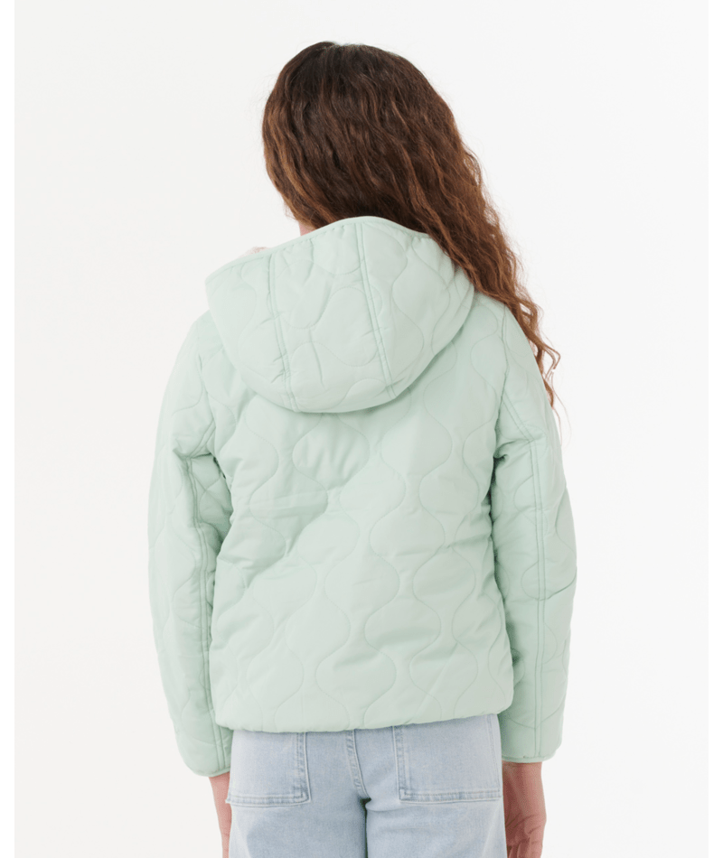 Anoeta Quilted Girls Jacket - Light Moss