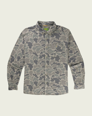 Marsh Wear Men's Lobeco Long Sleeve Woven Shirt - Dark Green Mallard Camo