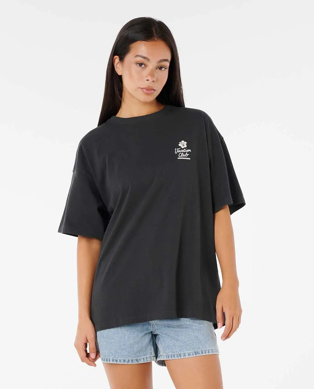 Rip Curl Women's Luau Heritage Short Sleeve T-Shirt - Washed Black