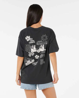 Rip Curl Women's Luau Heritage Short Sleeve T-Shirt - Washed Black