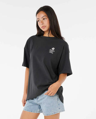 Rip Curl Women's Luau Heritage Short Sleeve T-Shirt - Washed Black