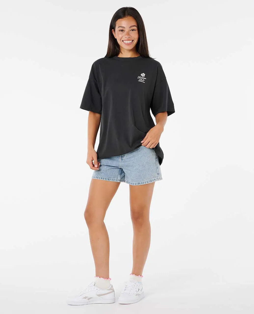 Rip Curl Women's Luau Heritage Short Sleeve T-Shirt - Washed Black