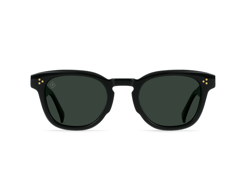 Raen Squire Sunglasses - Recycled Black / Green Polarized