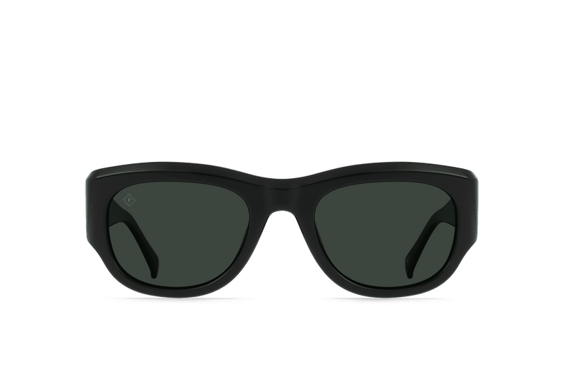 Raen Lonso Sunglasses - Recycled Black / Green Polarized
