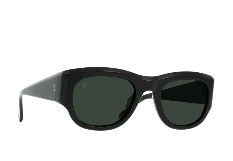 Raen Lonso Sunglasses - Recycled Black / Green Polarized