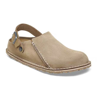 Birkenstock Lutry Premium Suede Slipper (Narrow) - Gray Taupe