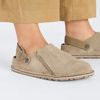 Birkenstock Lutry Premium Suede Slipper (Narrow) - Gray Taupe