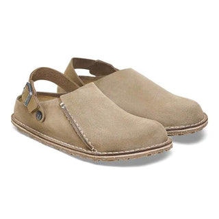 Birkenstock Lutry Premium Suede Slipper (Narrow) - Gray Taupe
