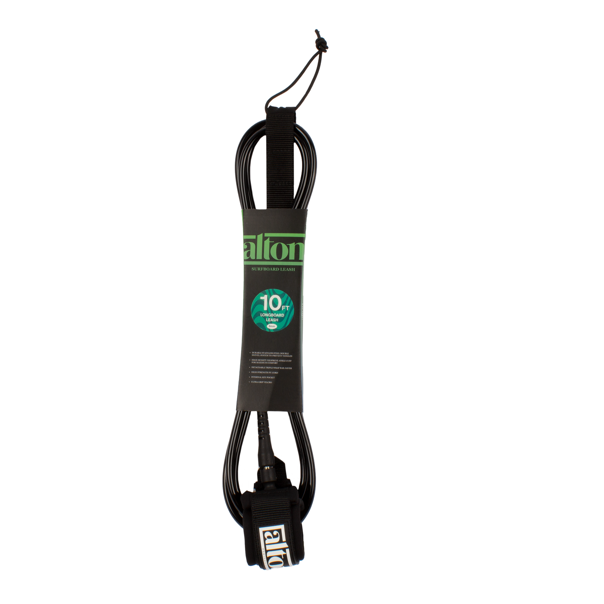 Alton Longboard Leash 10' -Black