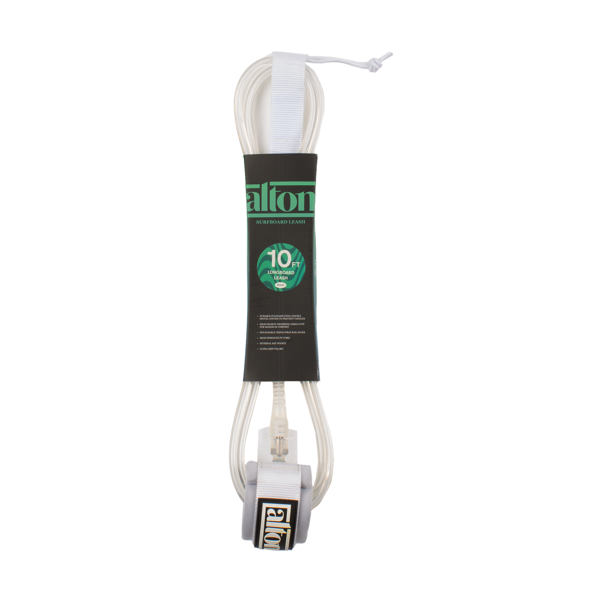 Alton Longboard Leash 10' - White 