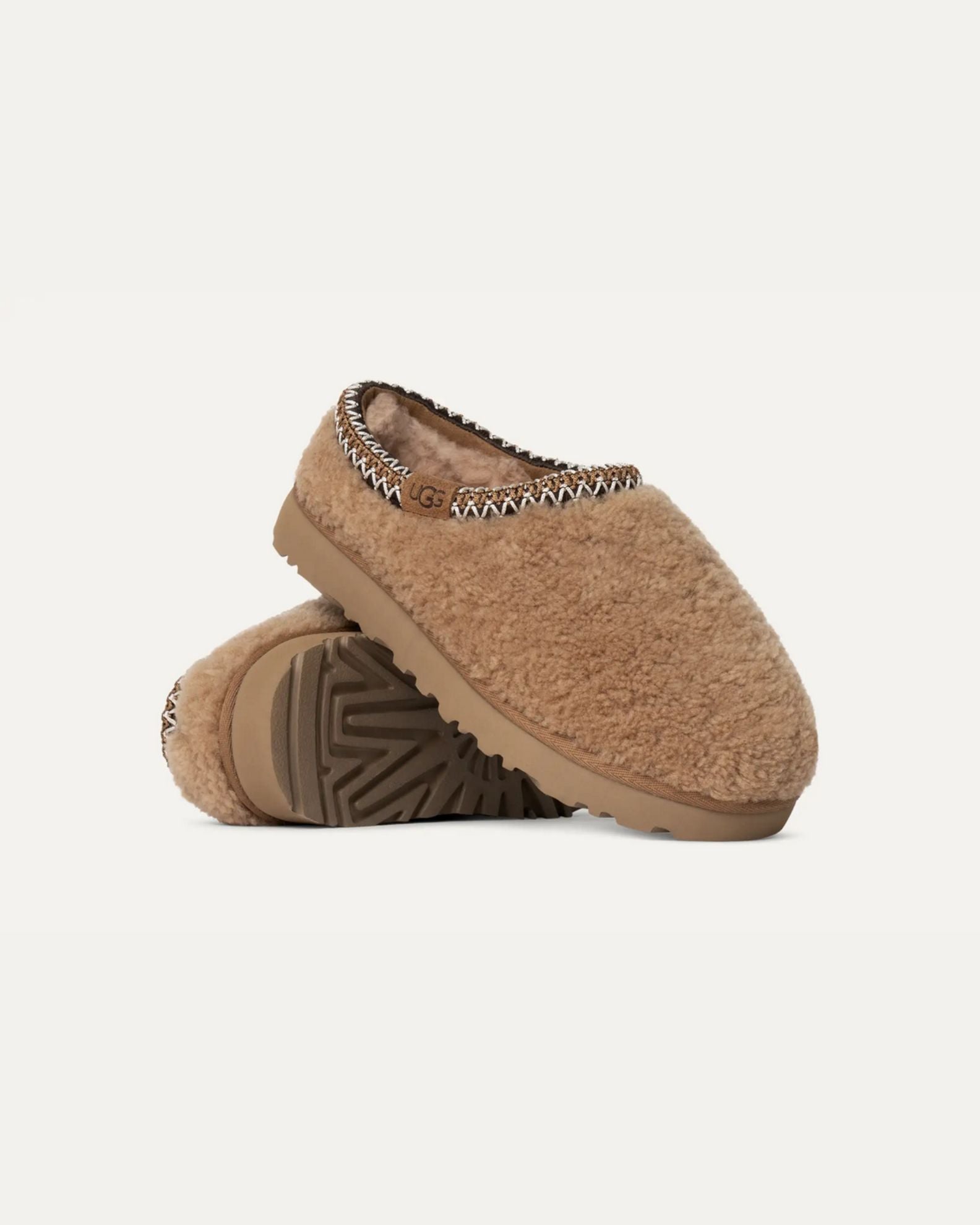 UGG Women's Tasman Maxi Curly Slippers - Chestnut