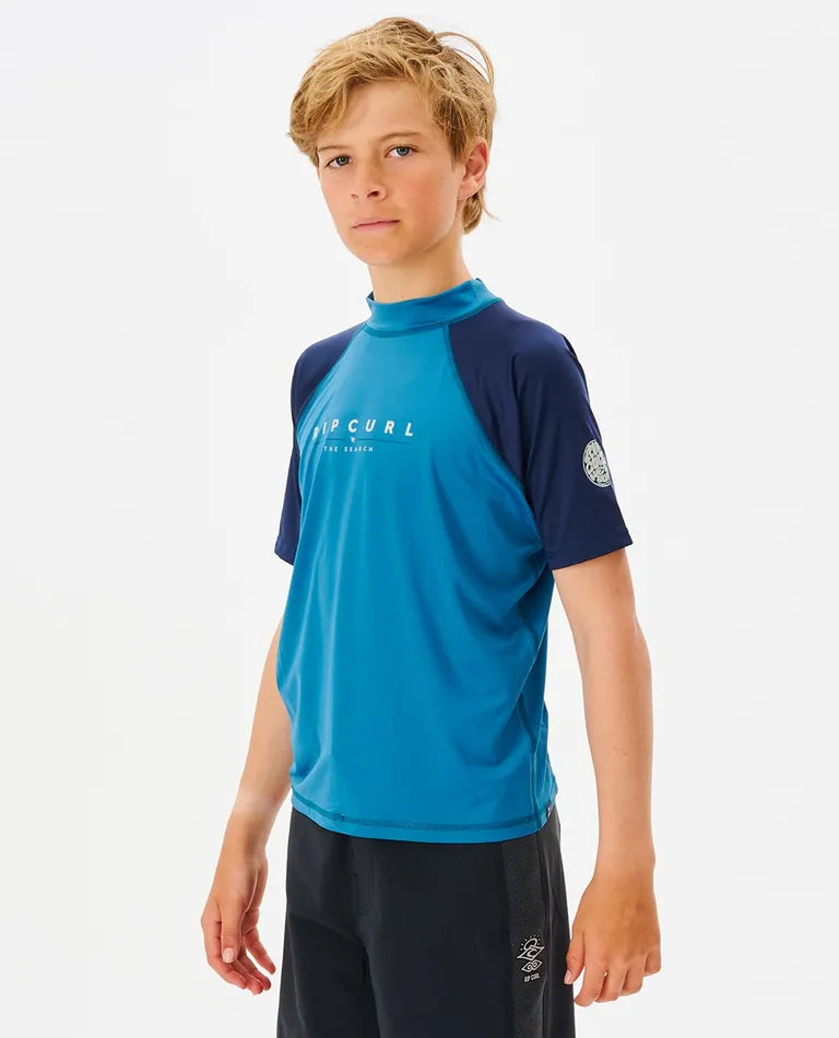 Rip Curl Boy's Shockwaves S/S UPF Rash Vest (8-16 years)