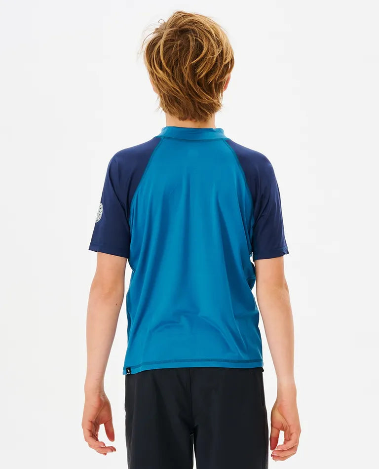 Rip Curl Boy's Shockwaves S/S UPF Rash Vest (8-16 years)