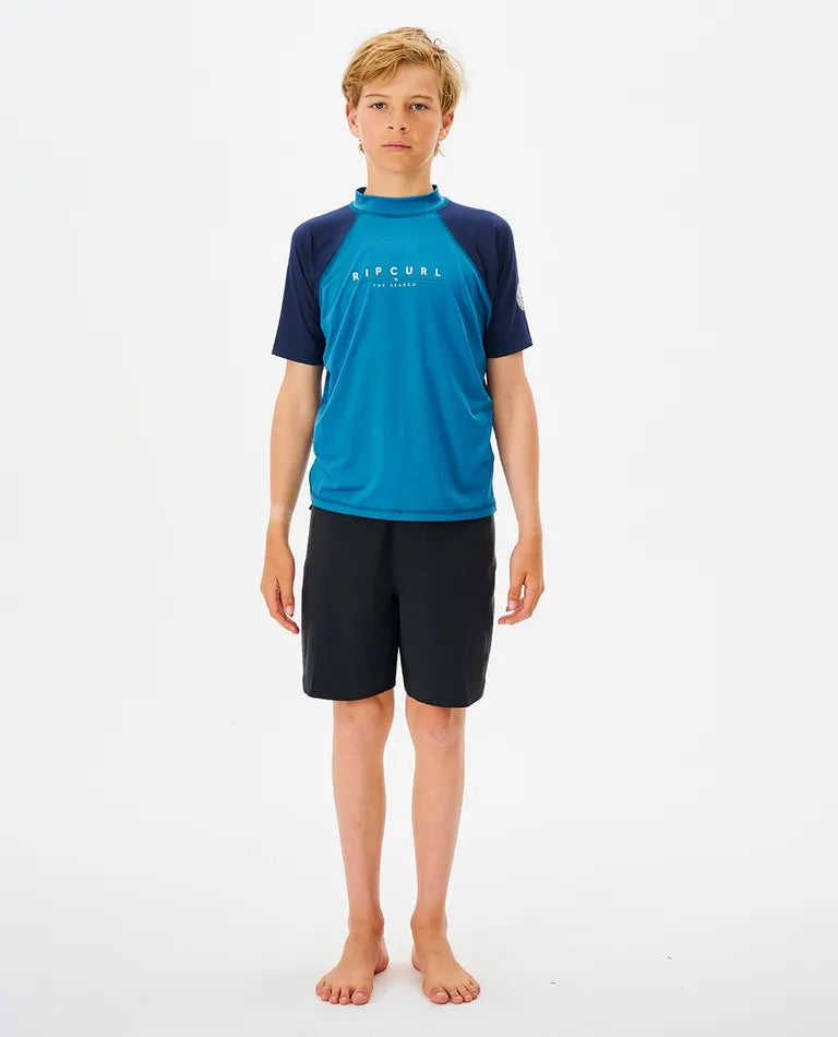 Rip Curl Boy's Shockwaves S/S UPF Rash Vest (8-16 years)