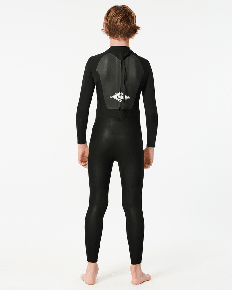 Rip Curl Kid's Omega 4/3 Back Zip Fullsuit-Black