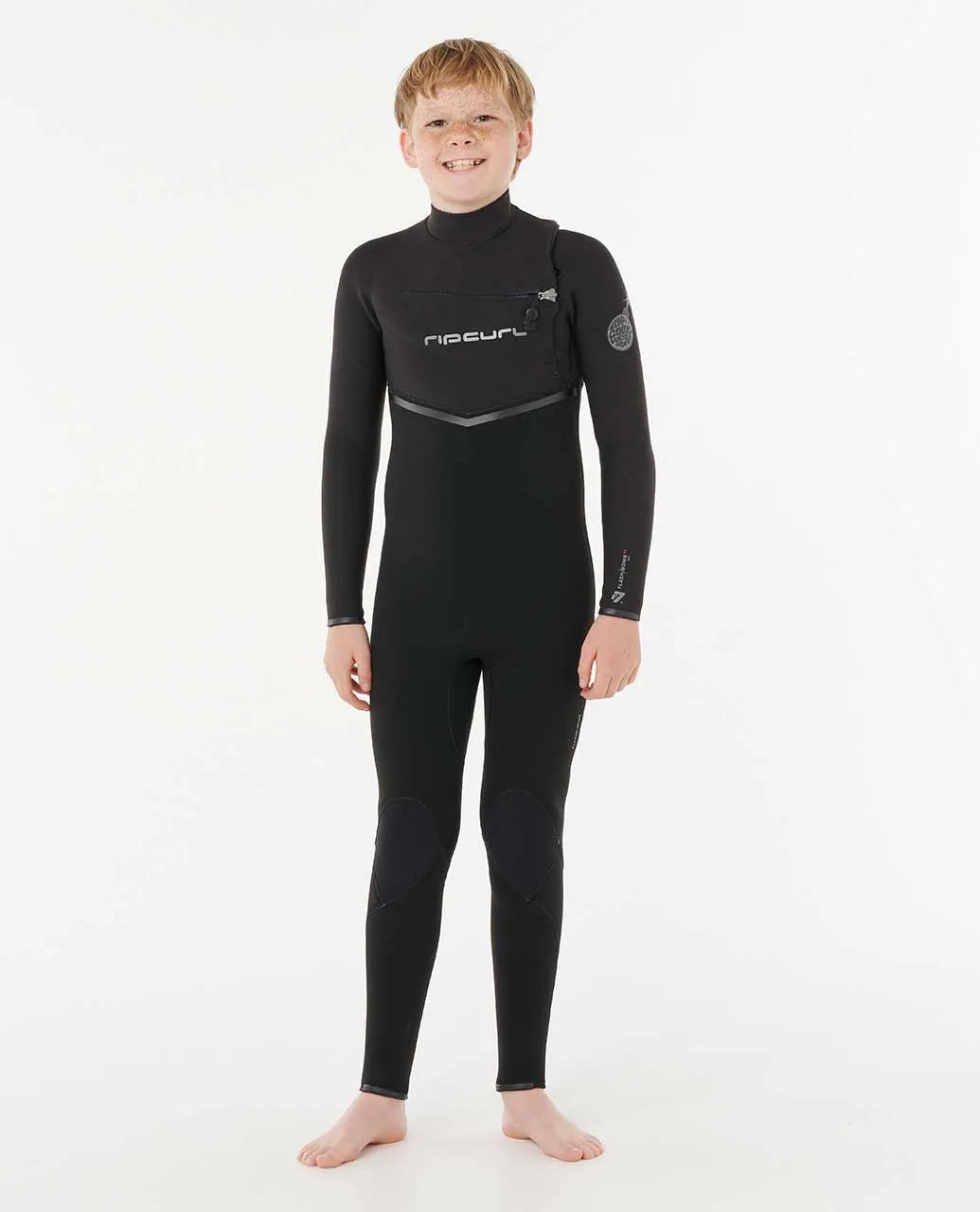 Rip Curl Kids Boys Flashbomb Pro 3/2MM GB Chest Zip Fullsuit Wetsuit - Black