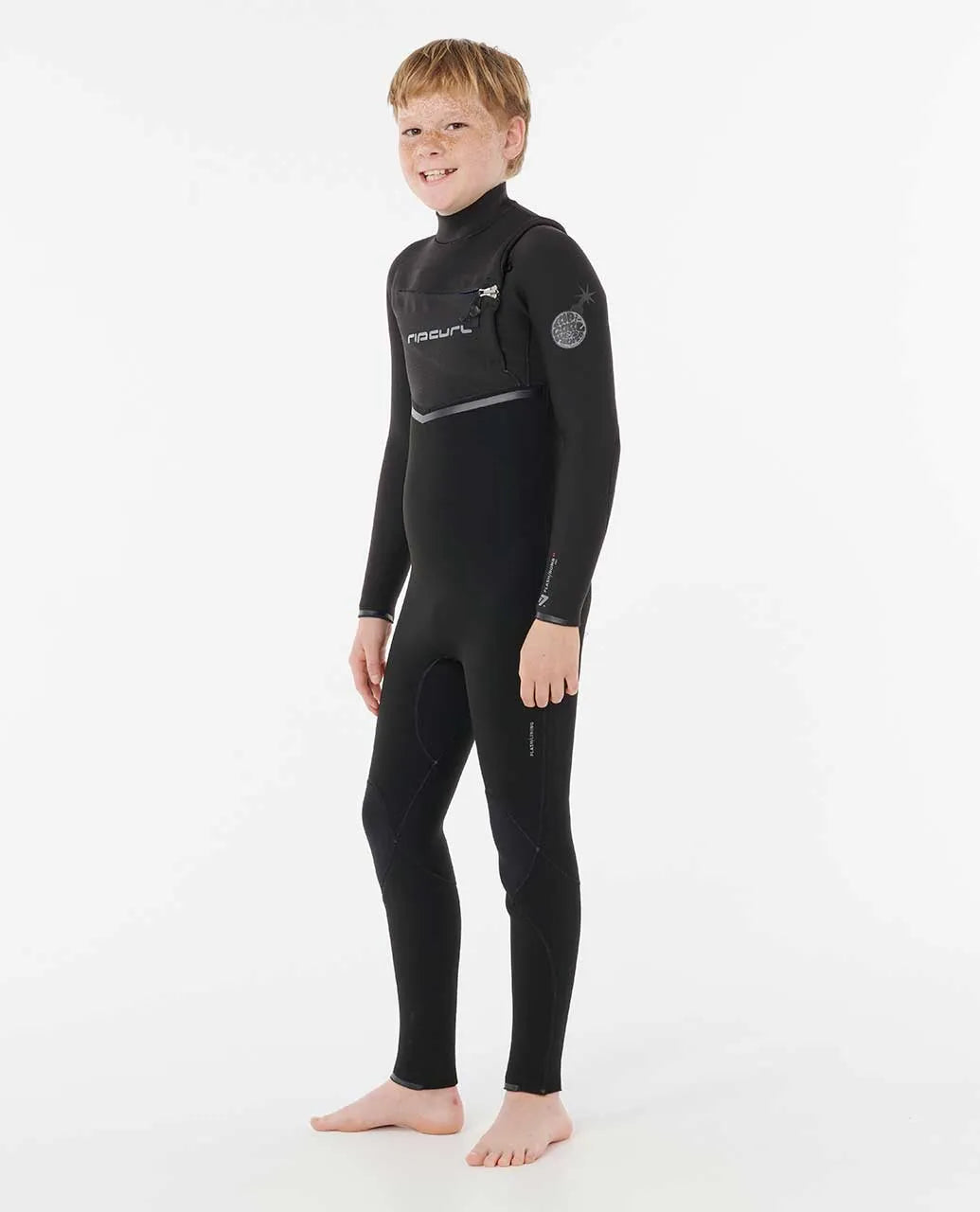 Rip Curl Kids Boys Flashbomb Pro 3/2MM GB Chest Zip Fullsuit Wetsuit - Black