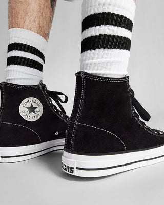 Cons CTAS Pro Hi Suede Shoe - Black/Black/White