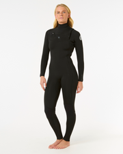 Rip Curl Women's Dawn Patrol 3/2 Chest Zip Fullsuit- Black